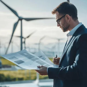 a guy checking papers in his hands