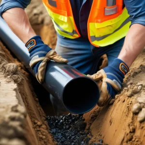 a guy renewing pipes