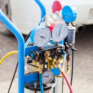 air conditioning equipment with pressure gauges