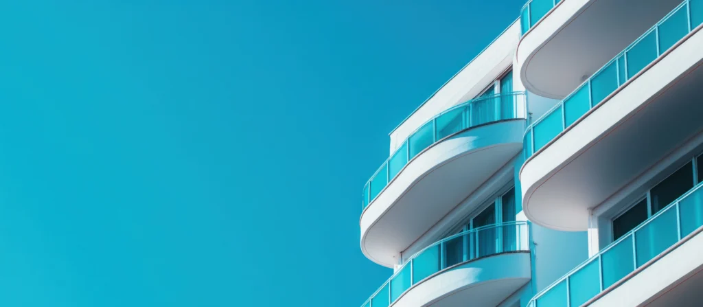Modern architecture against a clear sky