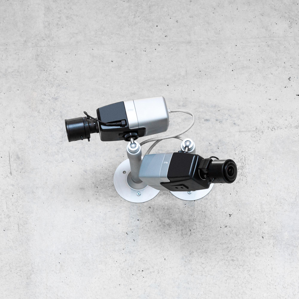 security cameras on a wall